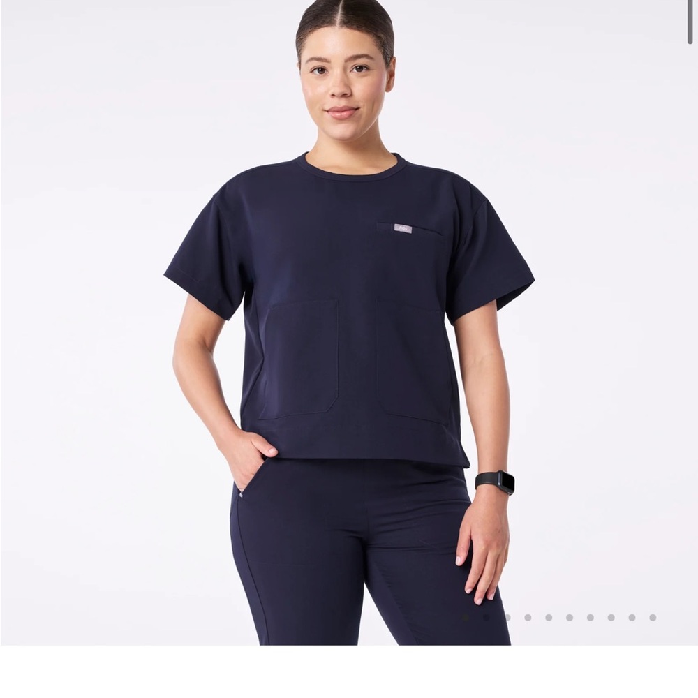 Worn once- FIGS Woman Navy Cabral Boxy - Scrub Top